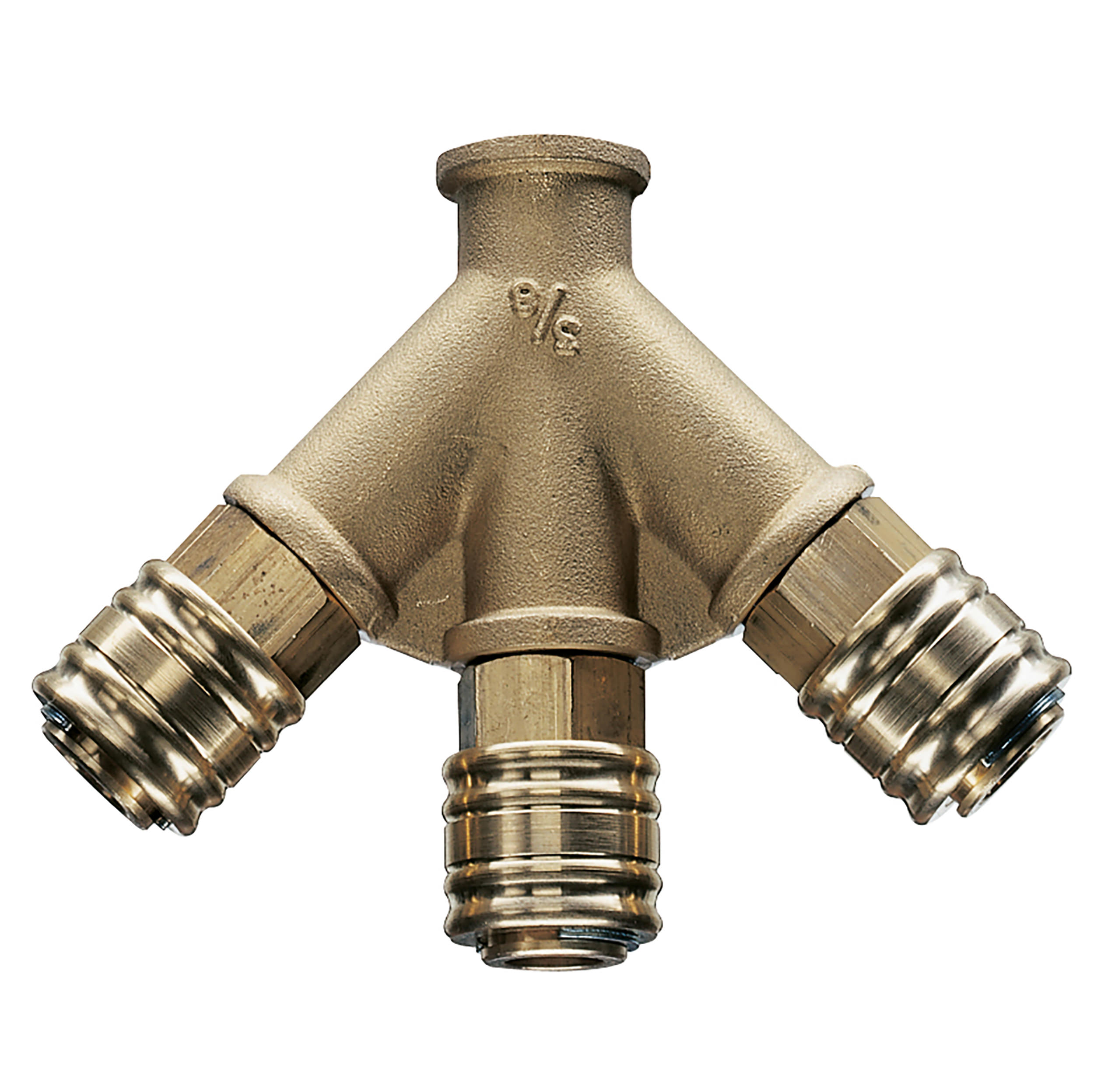 X-distributor, brass, w. DN 7.2 quick coupling brass, 1,500 Nl/min, MOP 232 psi, G⅜ female