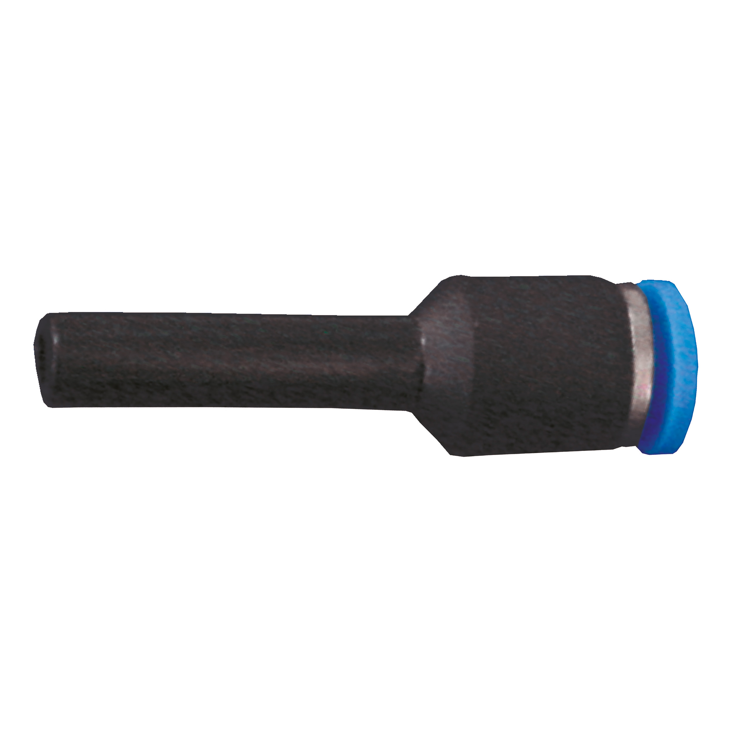 Push-in connector with sleeve, hose-Ø: D1: 6 mm, D2: 4 mm; B(length): 42 mm, max. operating pressure: 145 psi, reduced