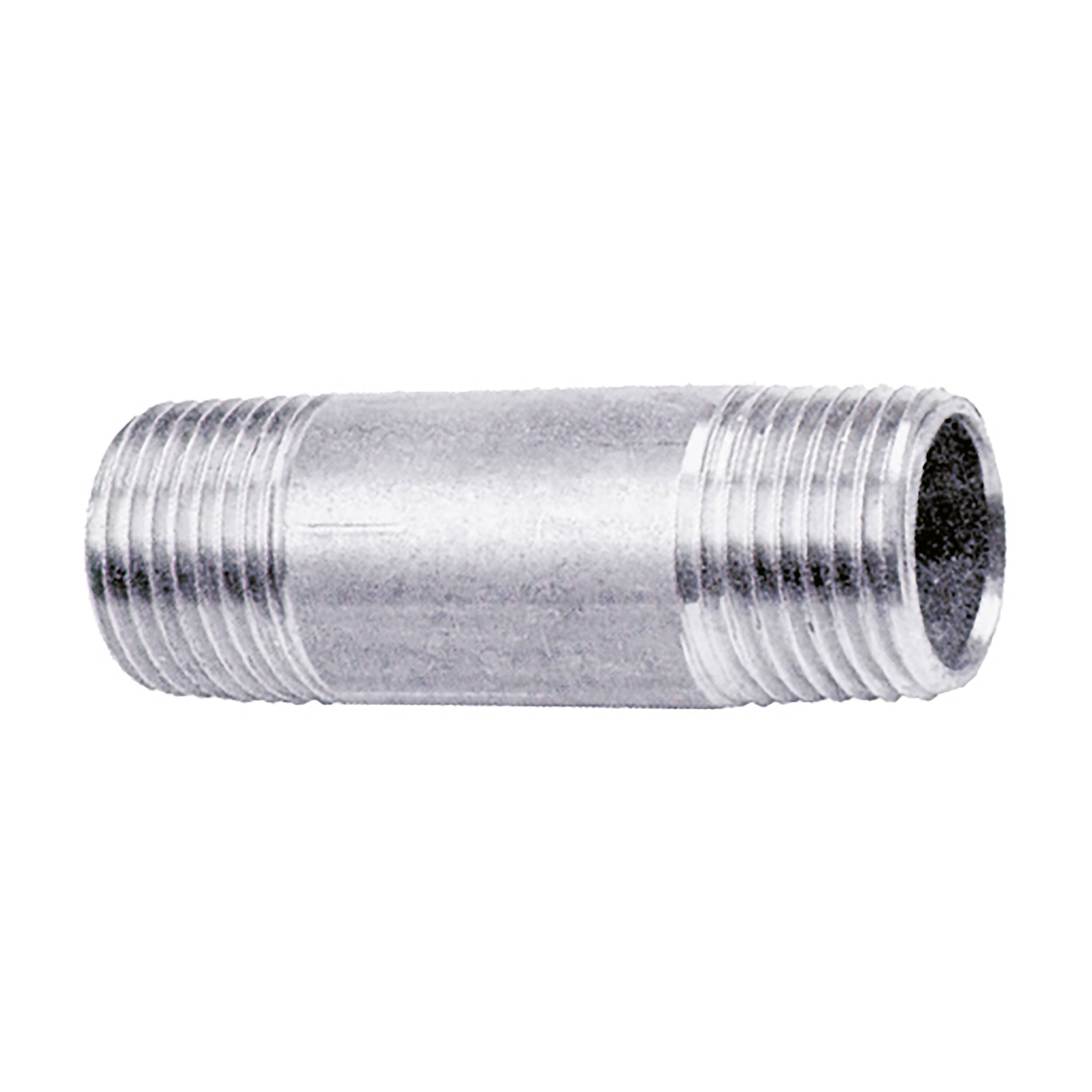 Doppelnippel Edelstahl, aus Rohr, V4A, Anschluss: R⅛ a (Außengewinde konisch nach ISO 7/1), Abmessungen: DN 6, Ø10 mm, L: 40 mm