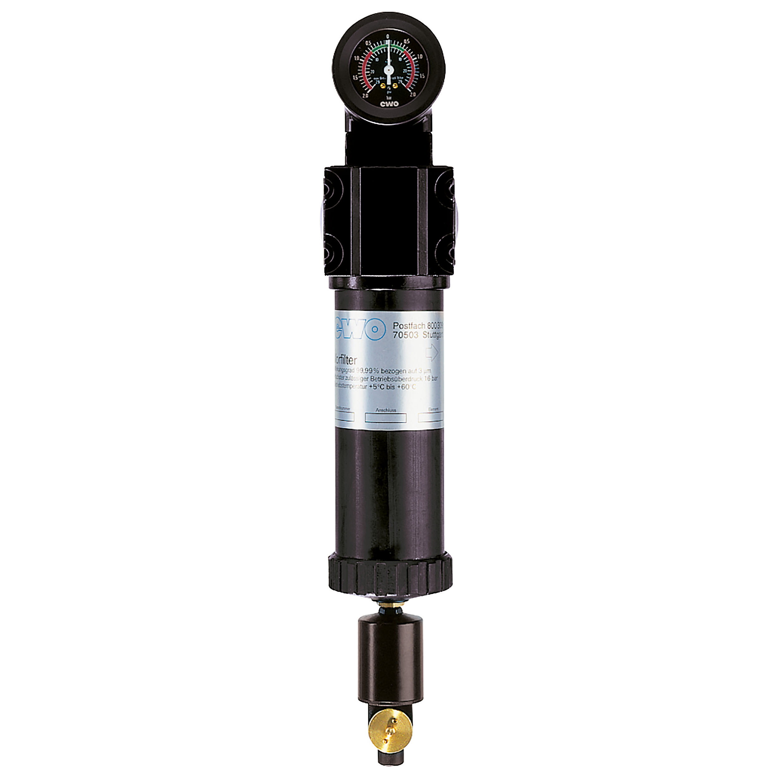 Pre-filter, in-/outlet: G¾, reduced, BG 90-1, manual drain valve, 4.8 kg