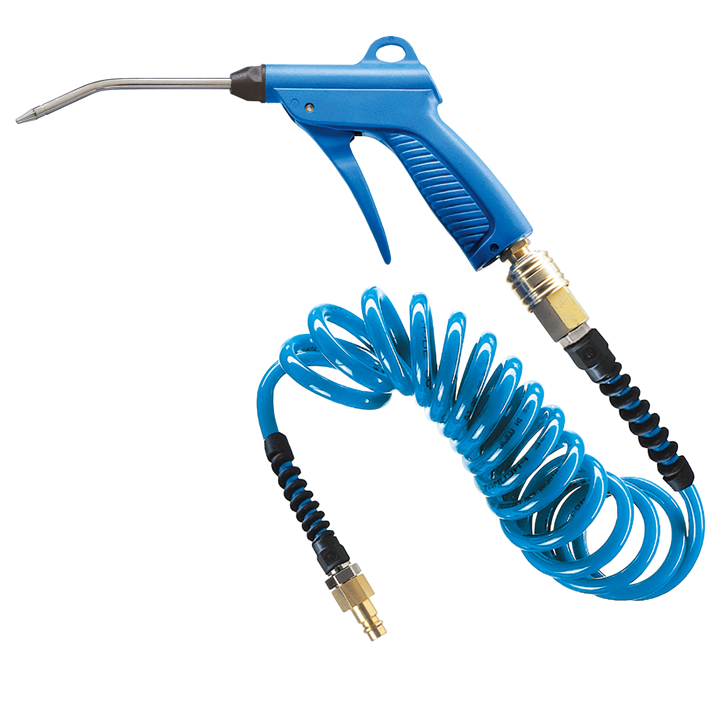 Blowing-out set airprofi, blow gun polyamide, nozzle: safetystar, coupling, coupling plug DN 7.2, PU spiral hose: Ø60 mm, 6 m