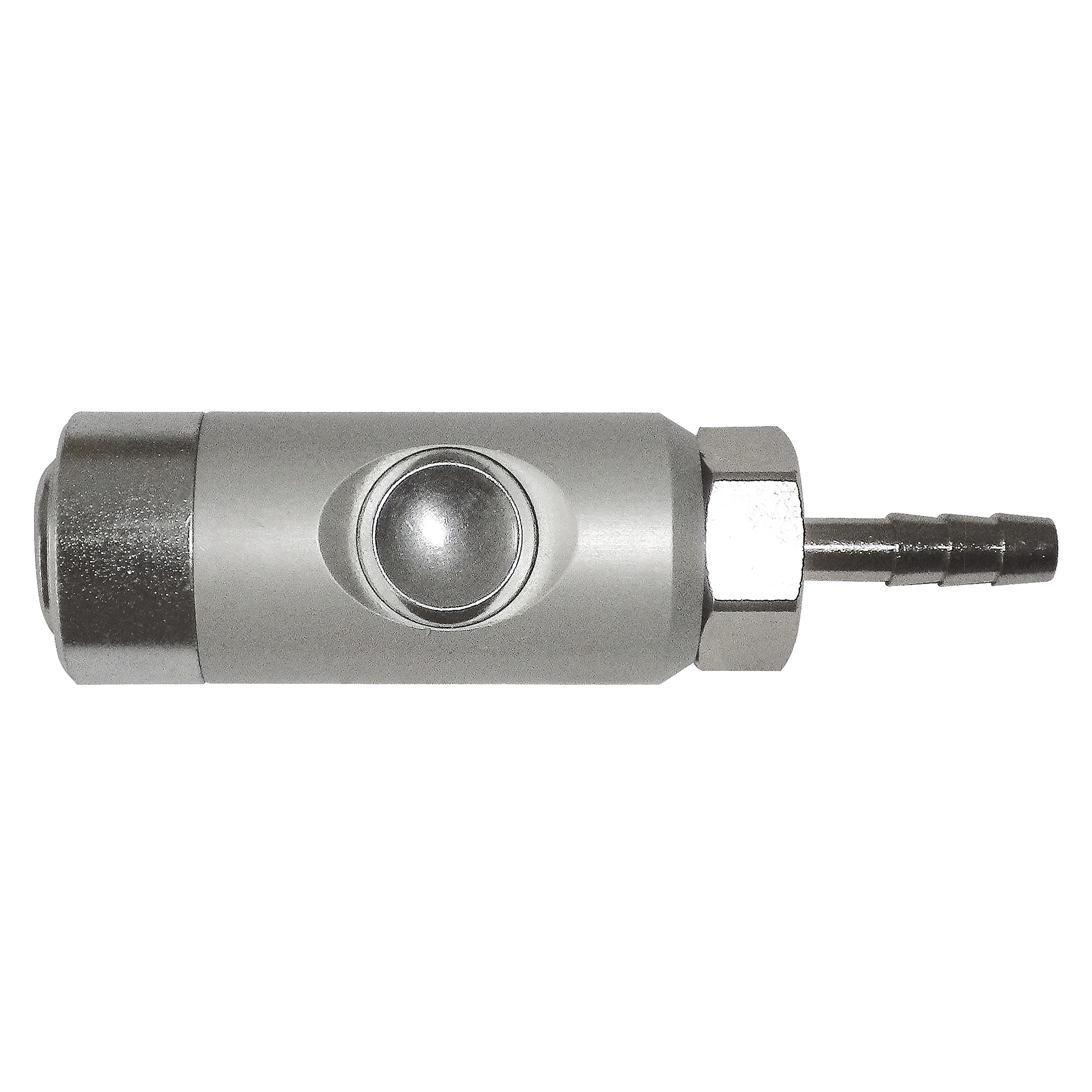 DN 5.5 safety coupling w. ARO profile, w. push button, QN: 1,000 Nl/min, MOP: 145 psi, hose nozzle DN 6, length: 88.5 mm, AF 21