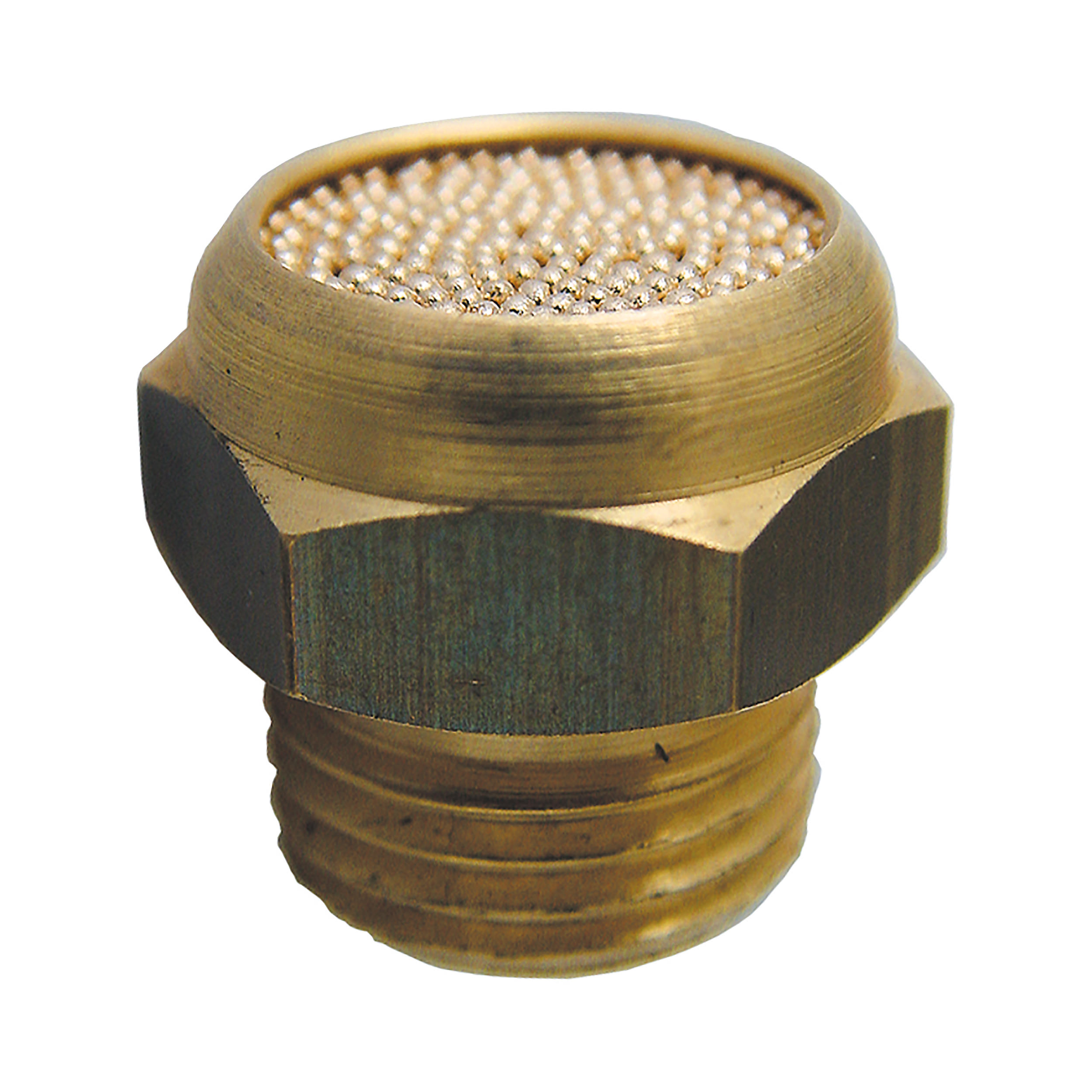 Silencer (sintered bronze), with hexagon, flat type, filter pore size: 100 µm, connection thread: G⅛, length: 13 mm, AF 13