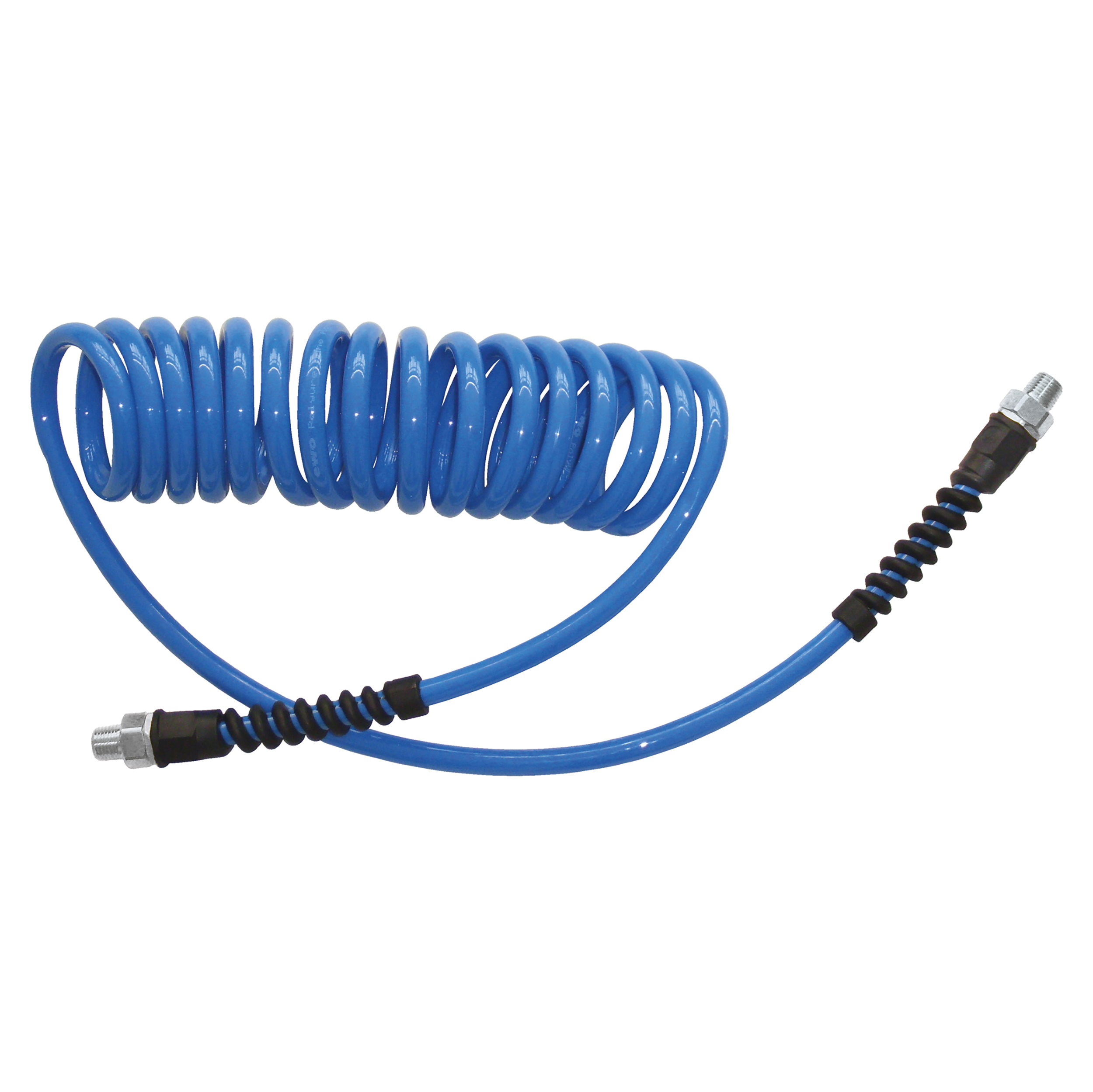 Spiral hose (PU), connection thread (zinc-plated brass)
