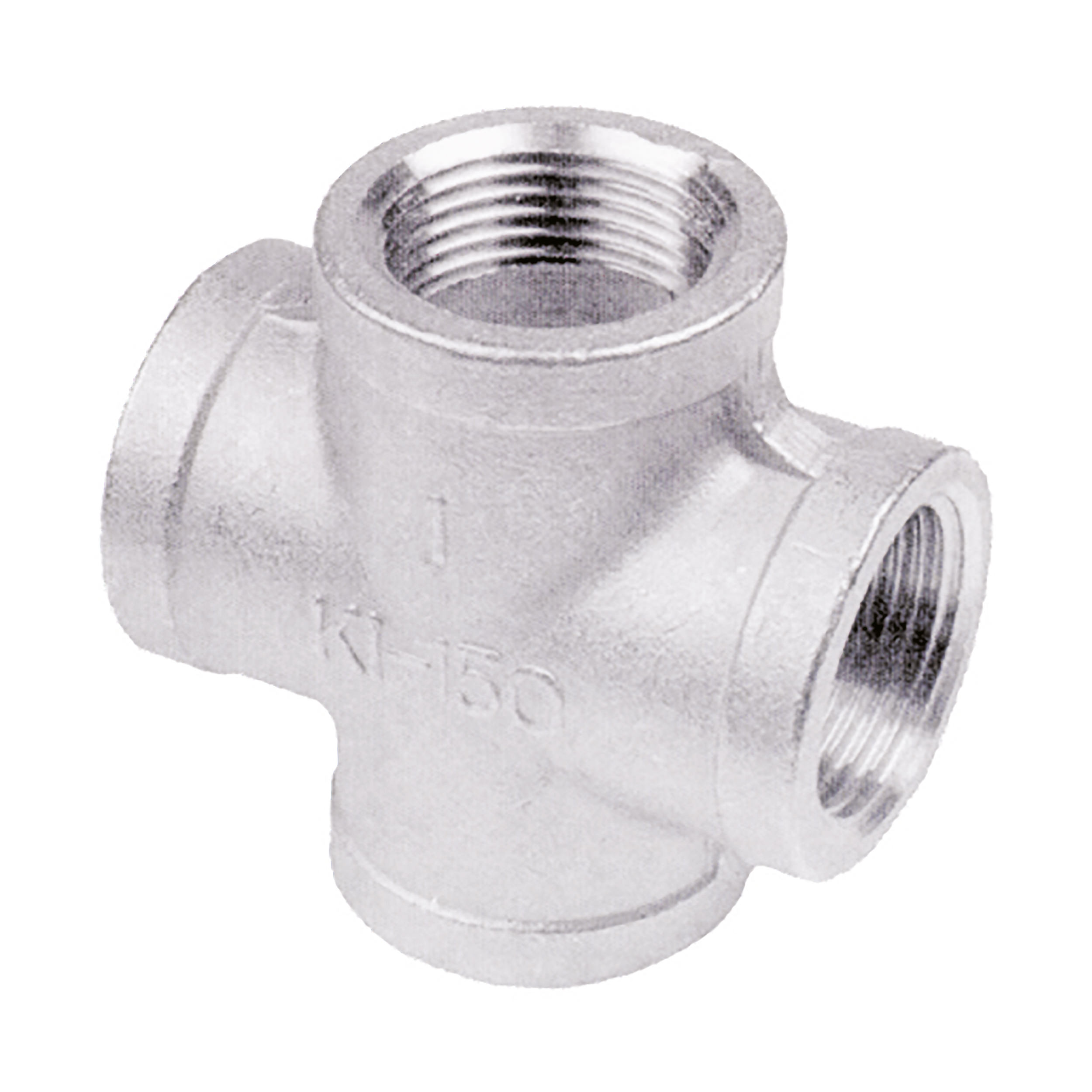 Threaded crosspiece stainless steel, V4A, connection: G¼ female (cylindrical/DIN ISO 228) dimensions: length: 38 mm, DN 8, Ø18 mm