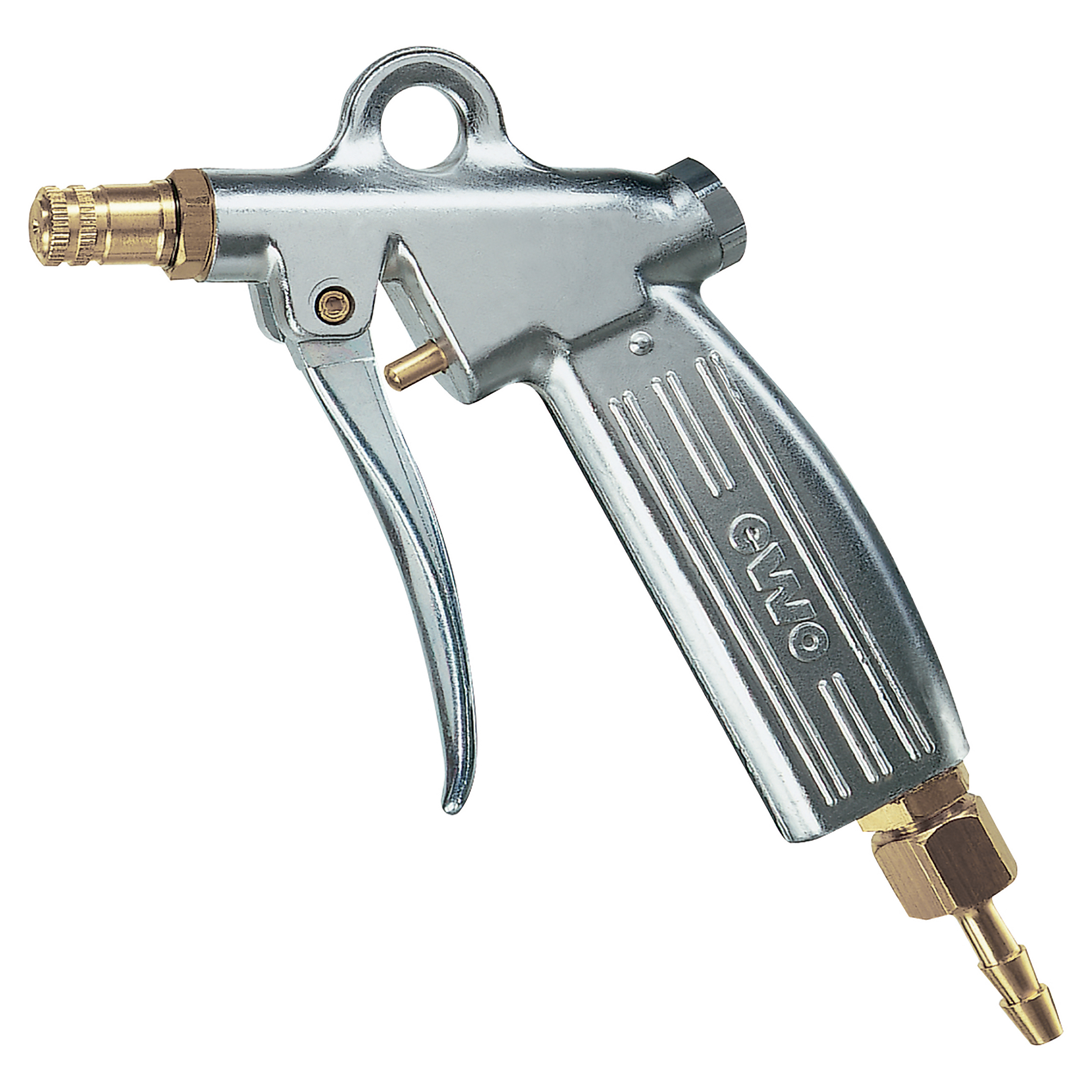 Spray gun, forged aluminum, detachable hose tail, nozzle: Ø0.7 mm, brass; connection: G¼ x DN 6, MOP 145 psi, ewo-logo