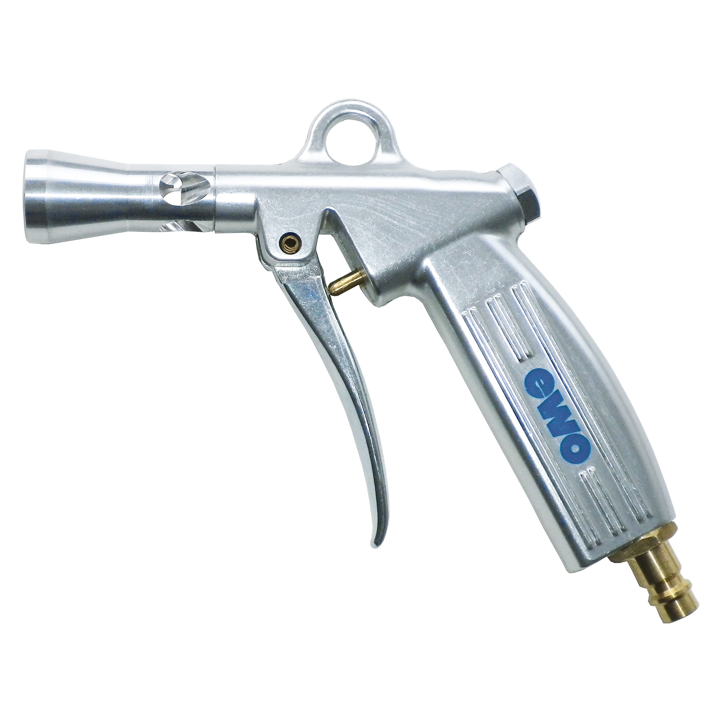 Blow gun, aluminium, forged, clear anodised, full-jet nozzle: metal design, hole-Ø2.5 mm; coupling plug DN 7.2