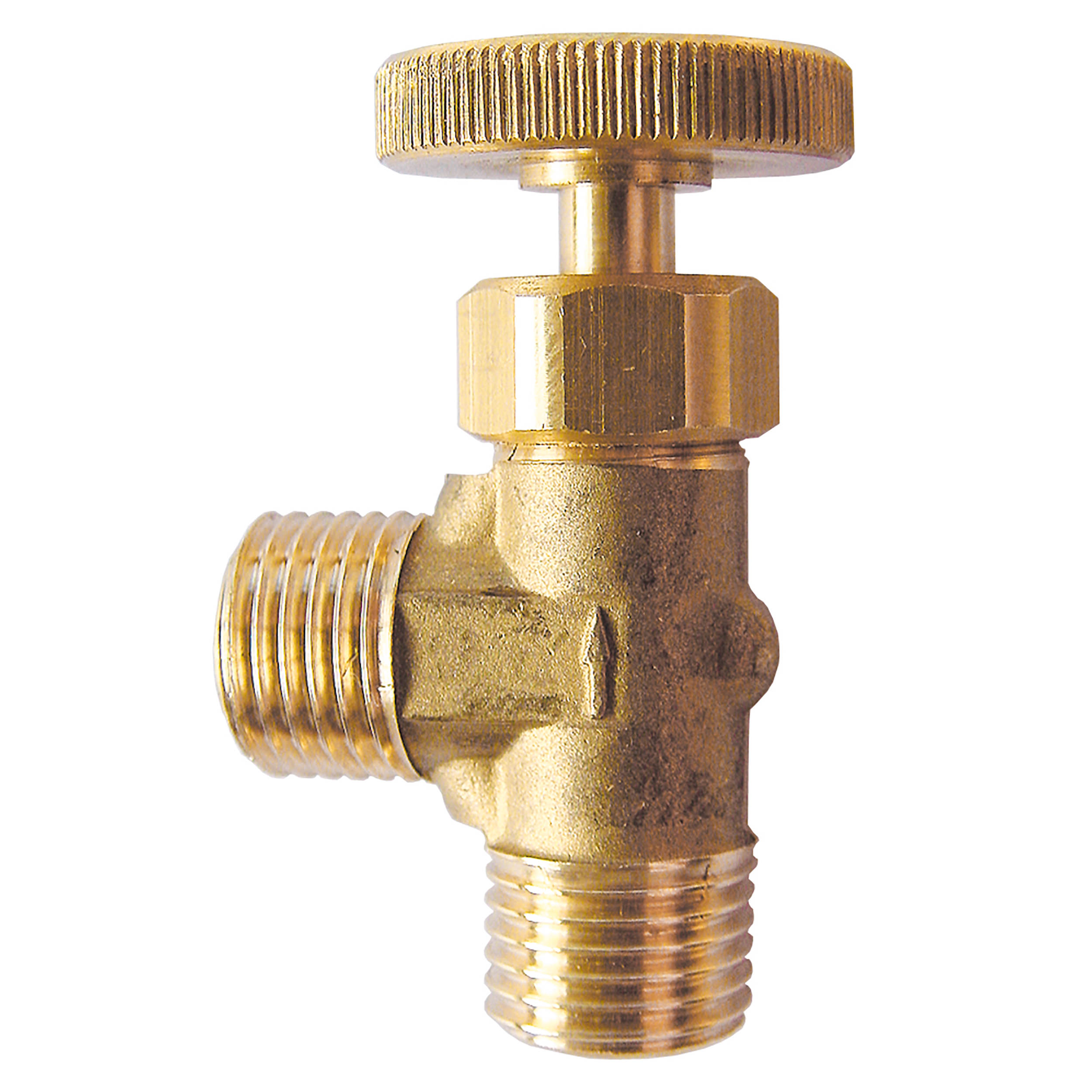 Shut-off valve, 2-way, elbow-type, max. operating pressure 362.5 psi, connection thread: G⅛ male, DN 3.5, l: 34 mm, h: 26 mm