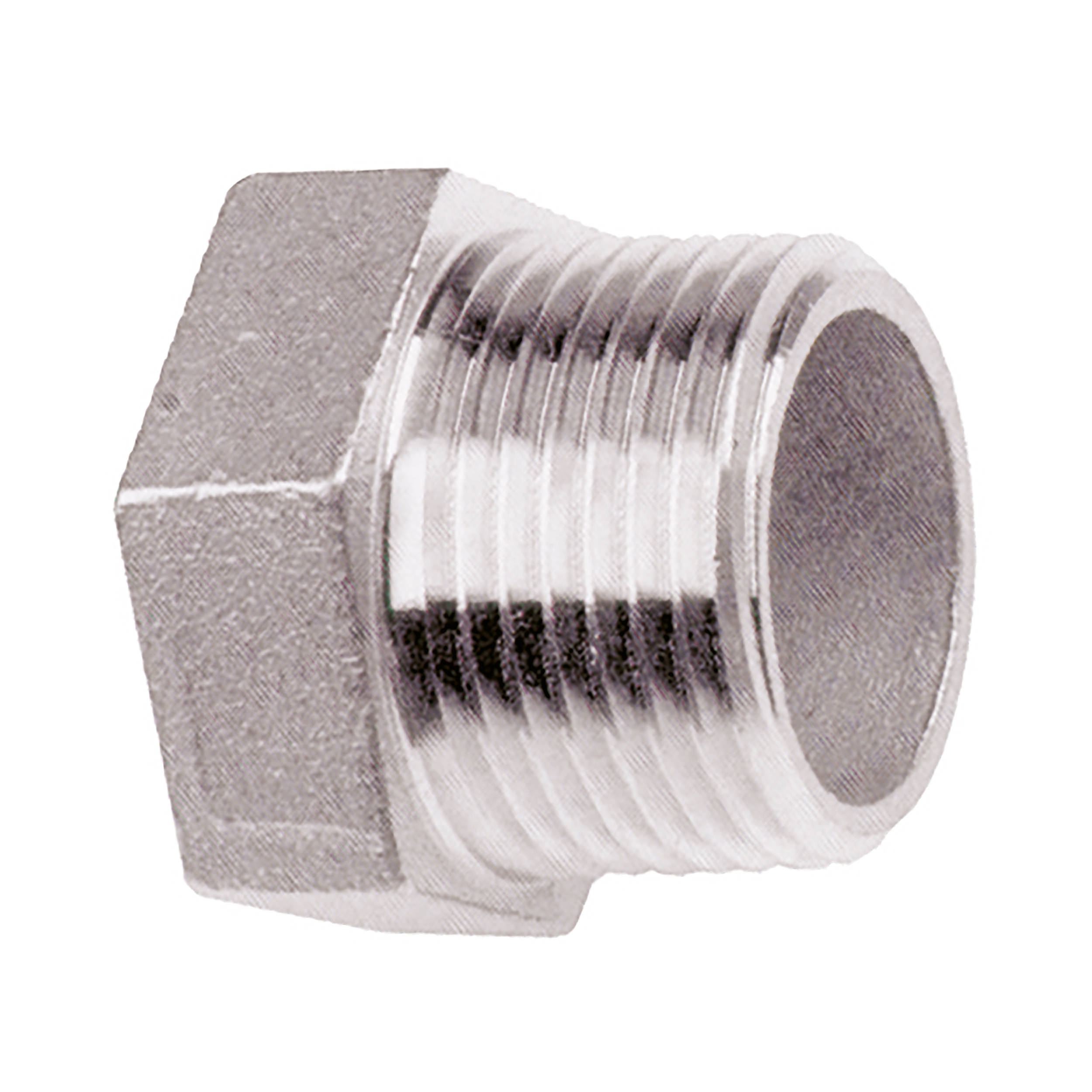 Hexagonal plug stainless steel, V4A, thread: G⅛ male (conical male thread acc. to ISO 7/1), length: 21 mm, AF 12, DN 6