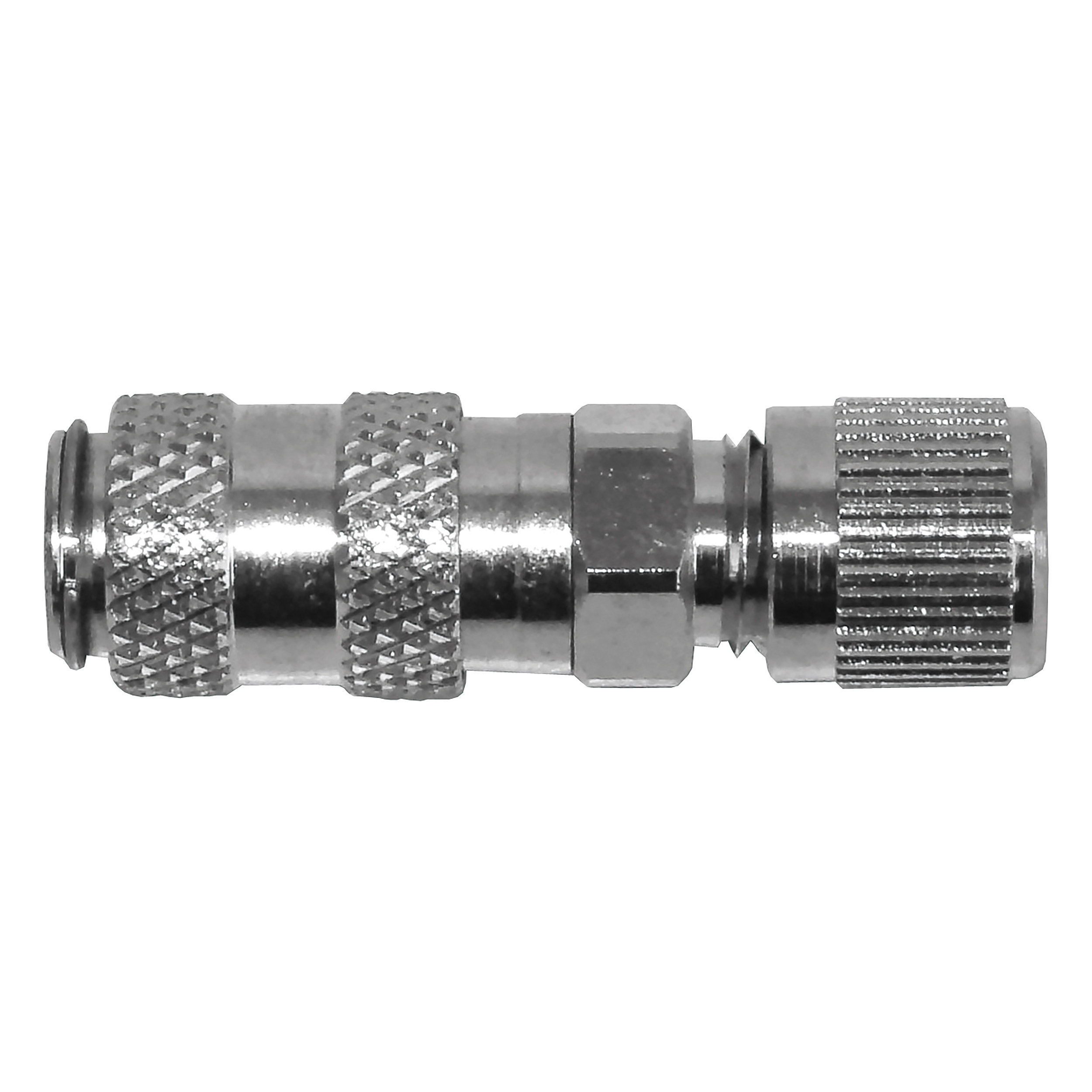 DN 5 mini-coupling, QN (87 psi pre-press. / ∆p = 14.5 psi): 500 Nl/min, MOP: 232 psi, screw connection 6×4 M10×1, L: 43 mm, AF 14