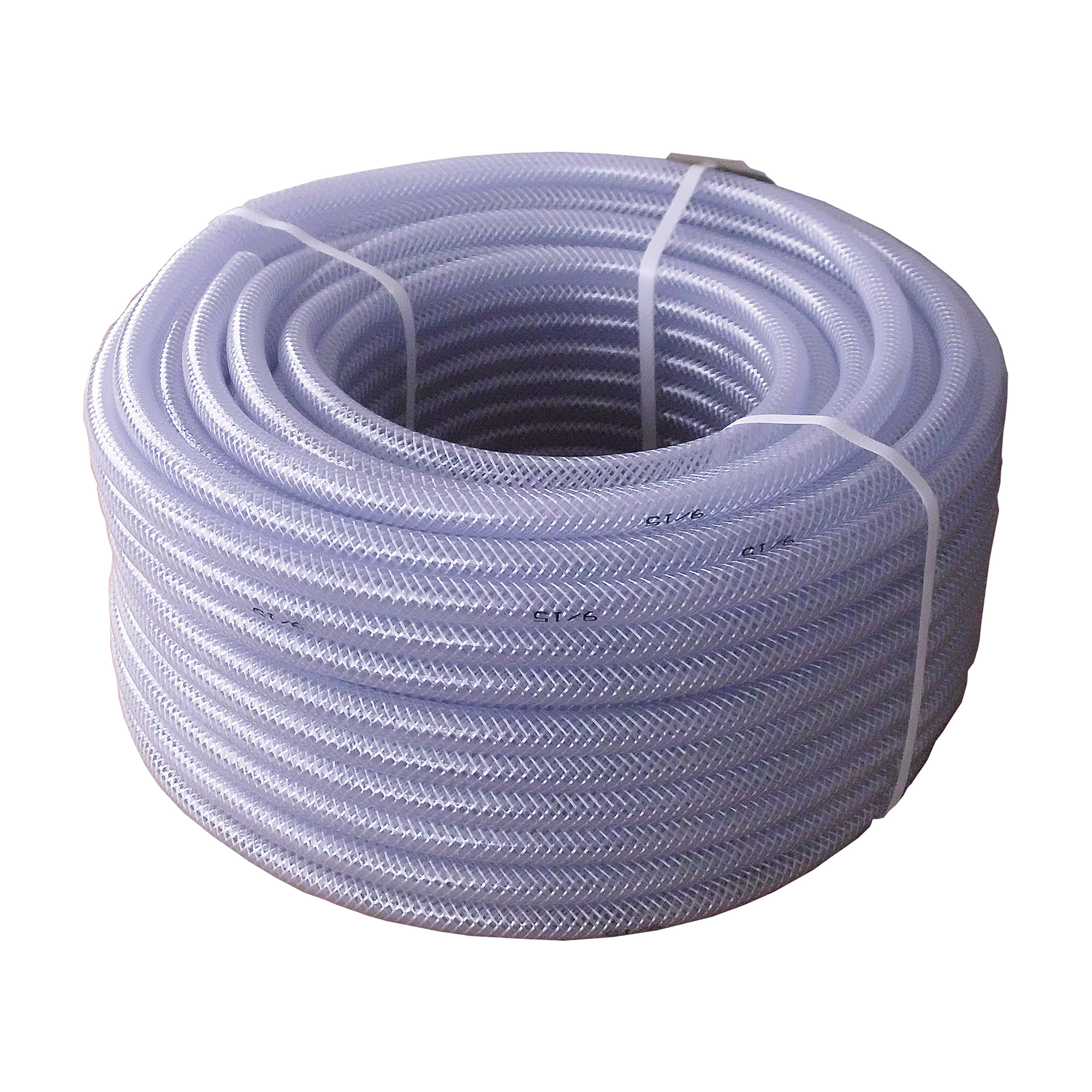 PVC fabric hose, DN × wall thickness: Ø6 × 3 mm, pressure at 20 °C: 363 psi, burst pressure: 1088 psi, length: 50 m, full roll